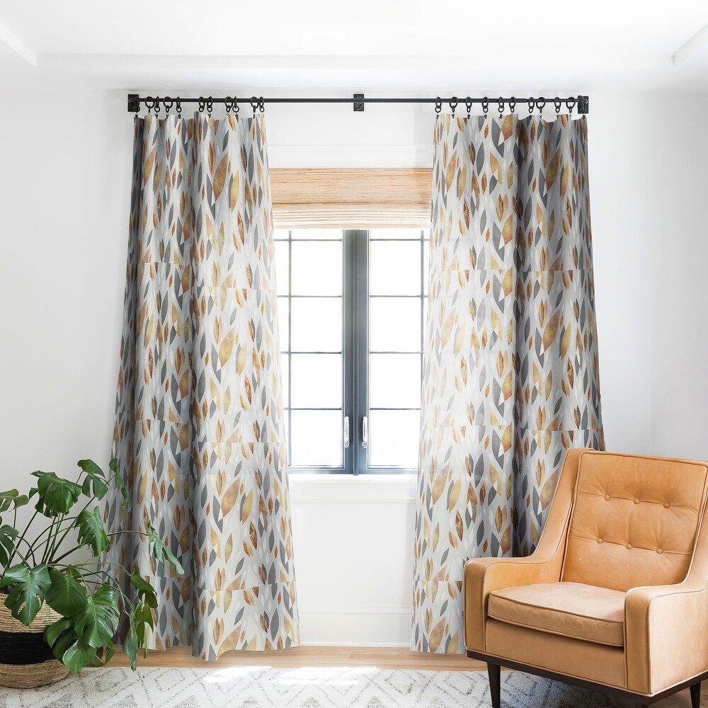 1 piece Blackout Falling Gold Leaves Made to Order Curtain Panel