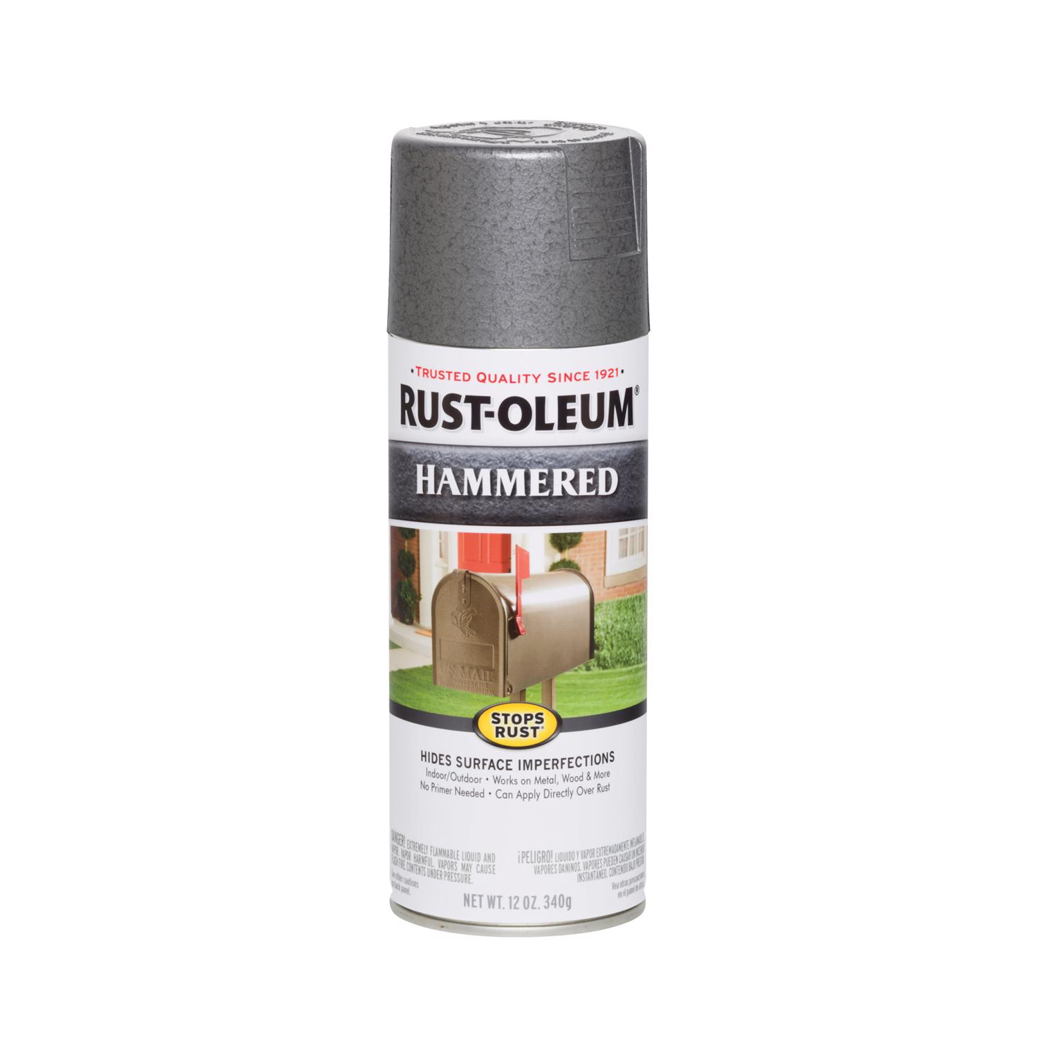 Rust-Oleum Stops Rust Hammered Gray Spray Paint 12 oz