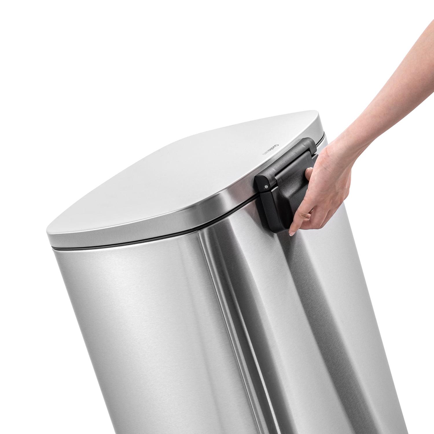 Qualiazero 132 gallon Trash Can Stainless Steel Step On Kitchen Garbage Can Silver  Crowdfused