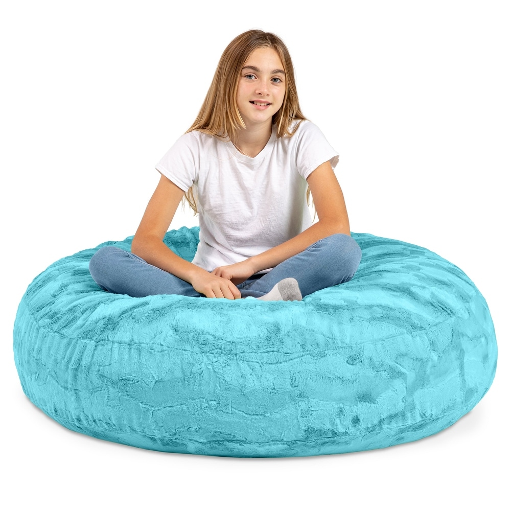 Jaxx Cocoon 4 Foot Kids Bean Bag Chair and Crash Pad   Faux Fur