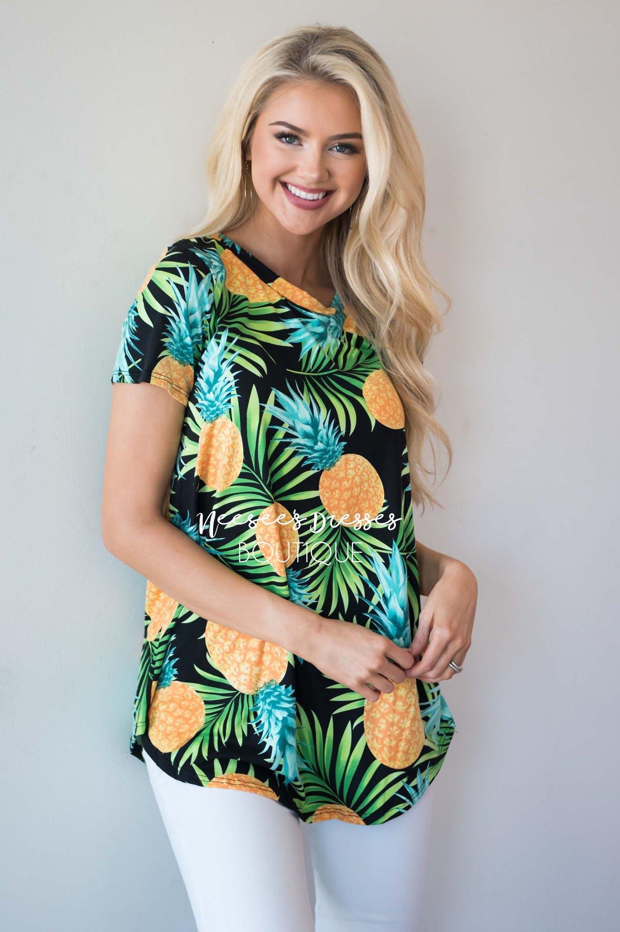 Tropical Vibes Only Pineapple Top