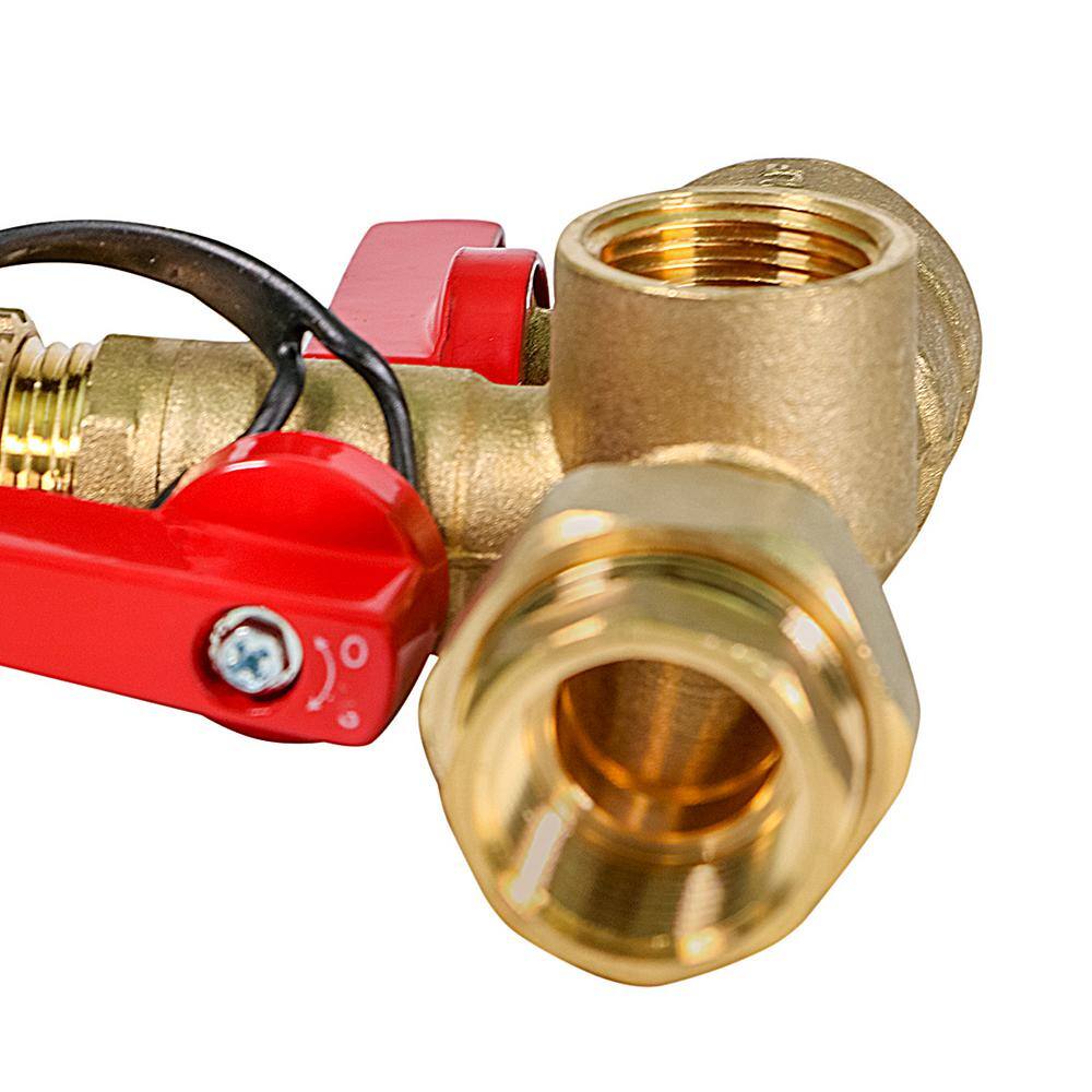 The Plumber's Choice 34 in. SWT ankless Water Heater Kit- Set of 2 Heavy Duty Hot and Cold Isolation Valves with Cleanouts Forged Brass WGUH-JTP56-T-MG