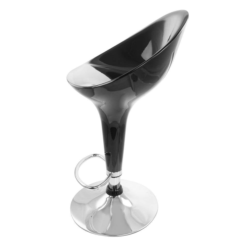 Elama 2-Piece Modern Bombo Adjustable 30.31 in. Bar Stool in Black with Chrome Base 985116247M