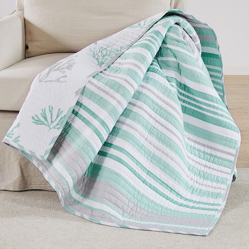 Levtex Home Truro Spa Stripe Quilted Throw