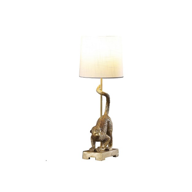 Wildlife Old World Antique Capuchin Monkey Polyresin Table Lamp Gold Ore International