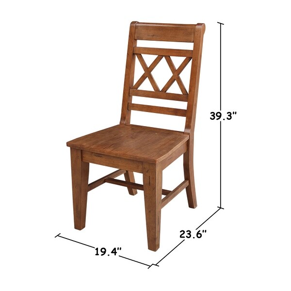 Double X-Back Chair， Set of Two
