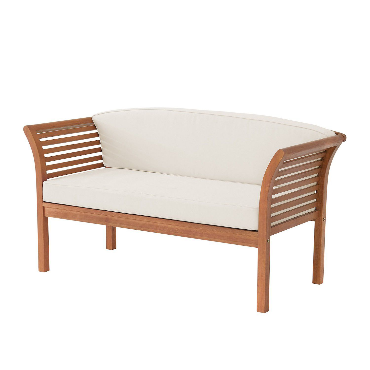 Alaterre Furniture Stamford Outdoor Bench， Chair and Coffee Table 4-piece Set