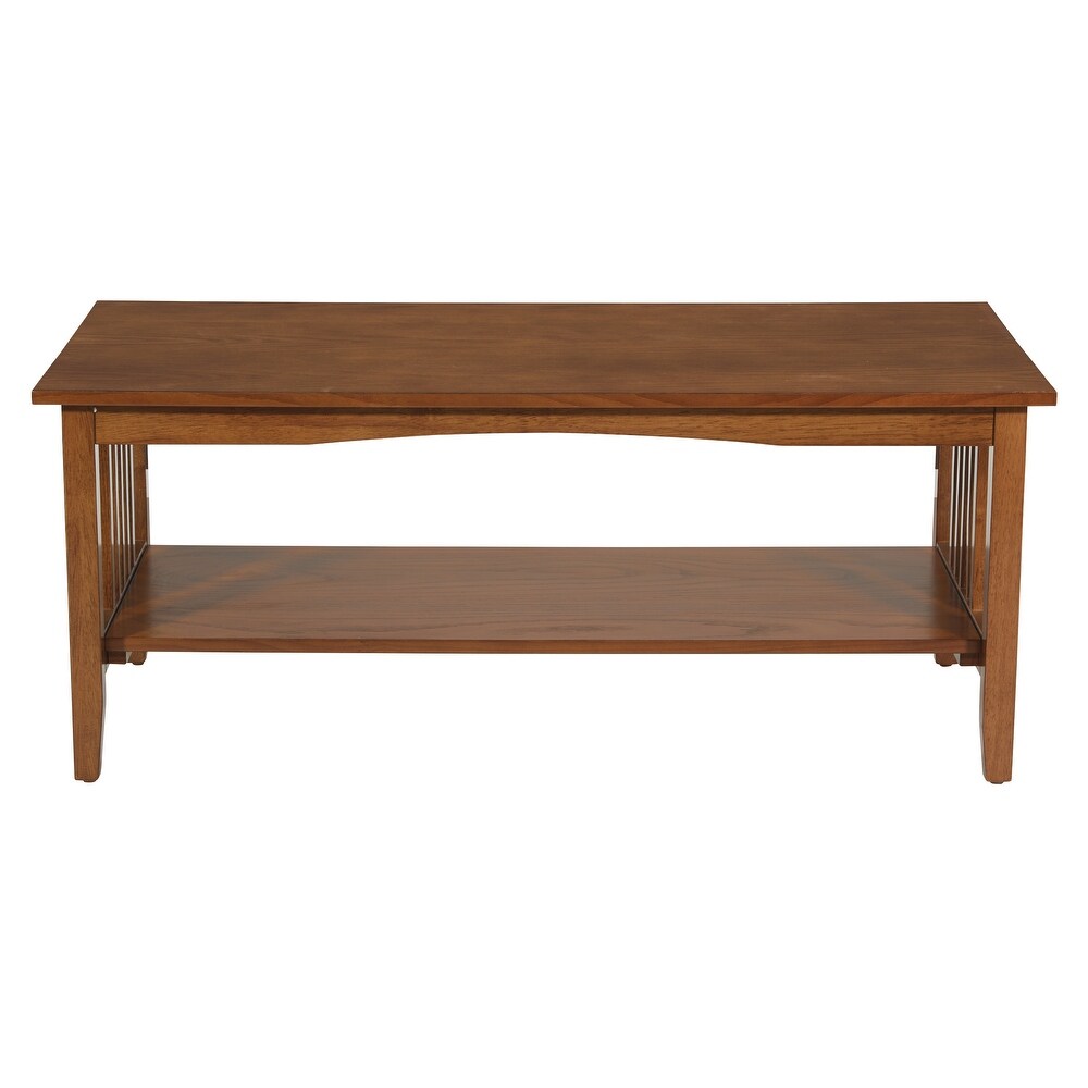 Porch   Den Clifton Mission Medium Oak Finish Coffee Table