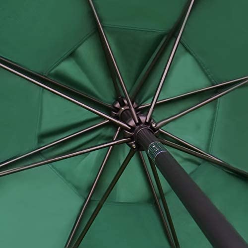 Sunnyglade 9′ Solar LED Lighted Patio Umbrella with 8 Ribs/Tilt Adjustment and Crank Lift System (Black)