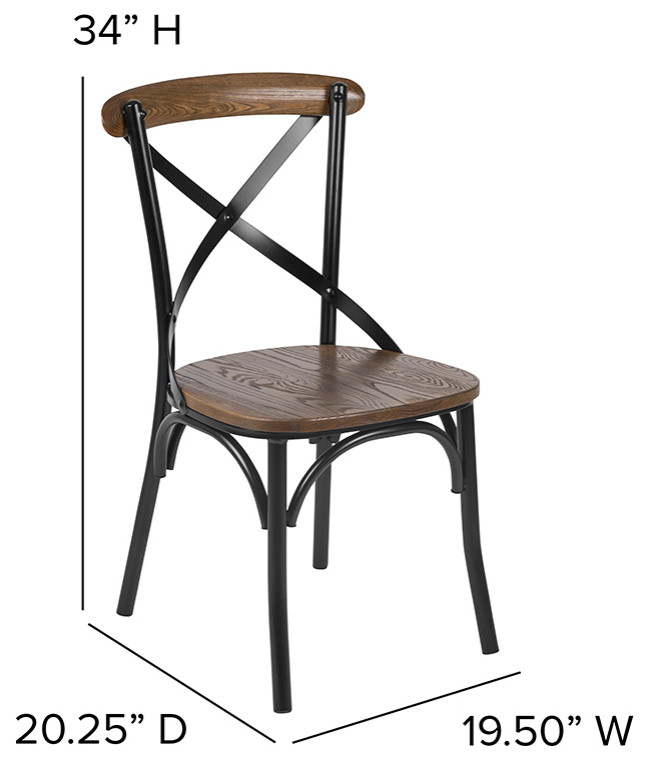 Black X Back Dining Chair   Industrial   Dining Chairs   by Homesquare  Houzz