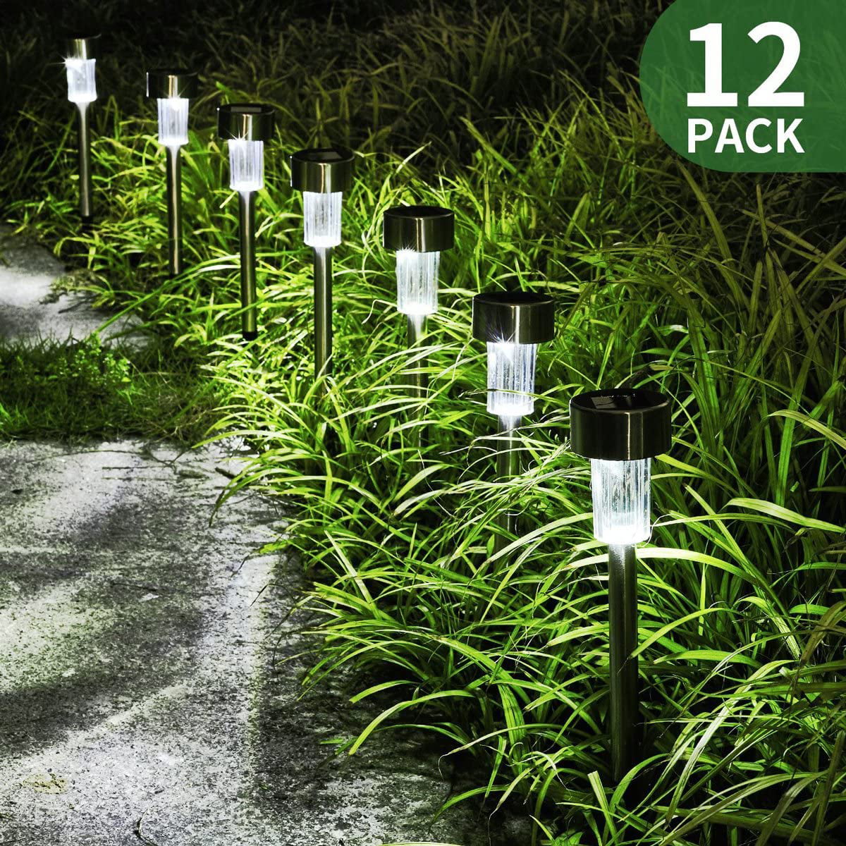 Solar Lights Outdoor， 12Pack solar pathway lights outdoor， Waterproof， LED Landscape garden lights Solar Powered， Outdoor Lights Solar Garden Lights for Pathway， Walkway， Patio， Yard， Driveway