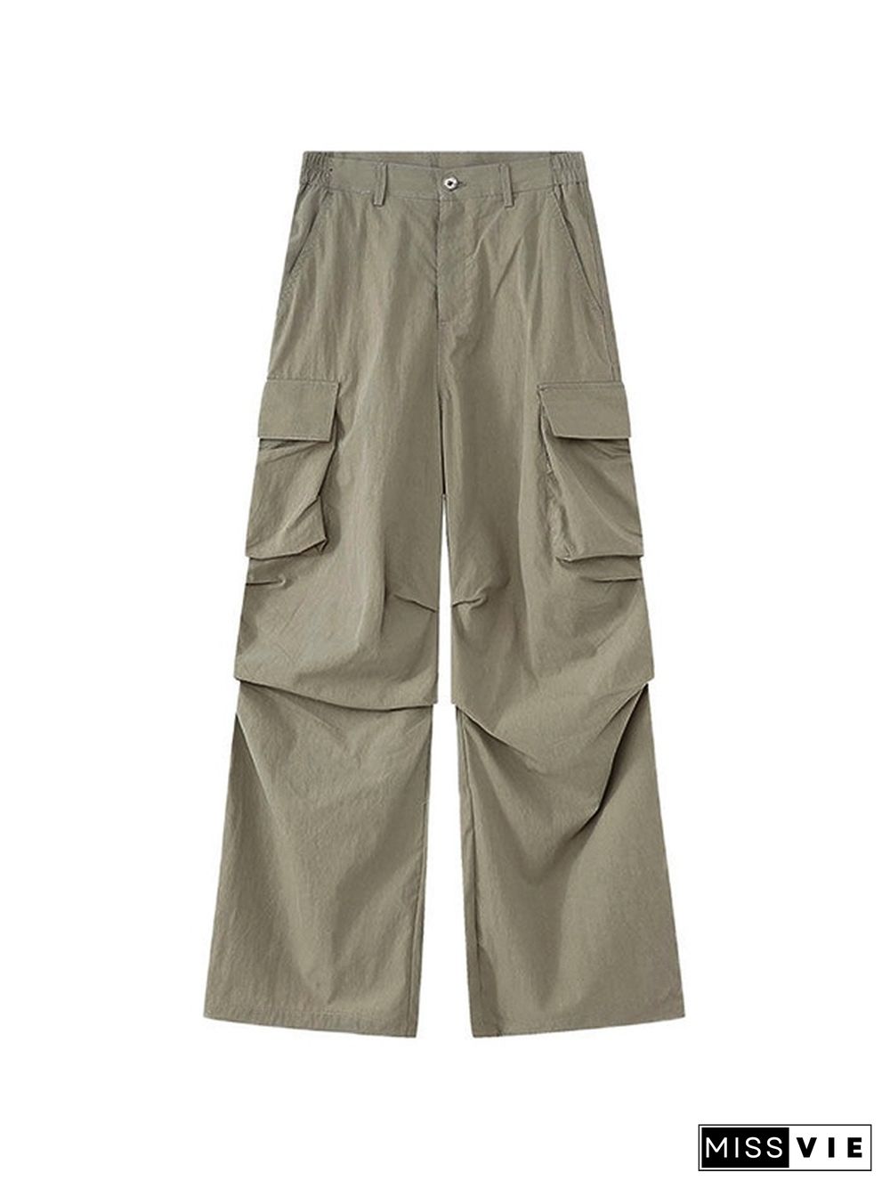 Pleated Pocket Thin Cargo Pants