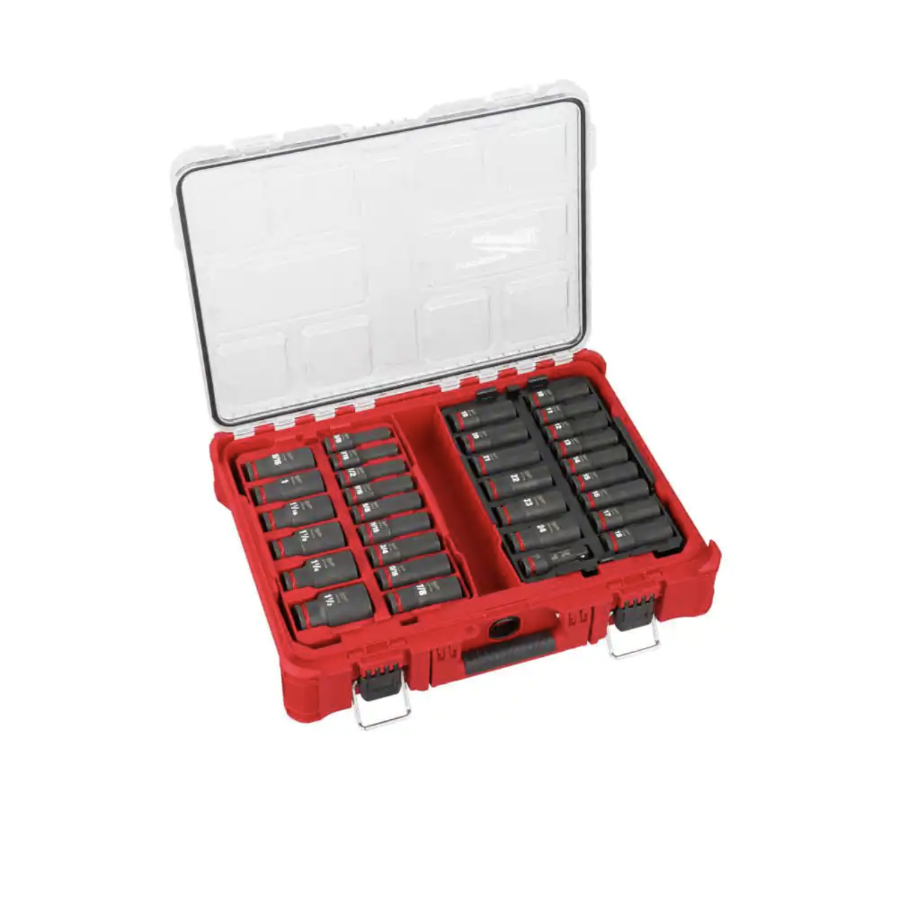 Milwaukee SHOCKWAVE Impact-Duty 1/2 in. Drive Metric and SAE Deep Well Impact PACKOUT Socket Set