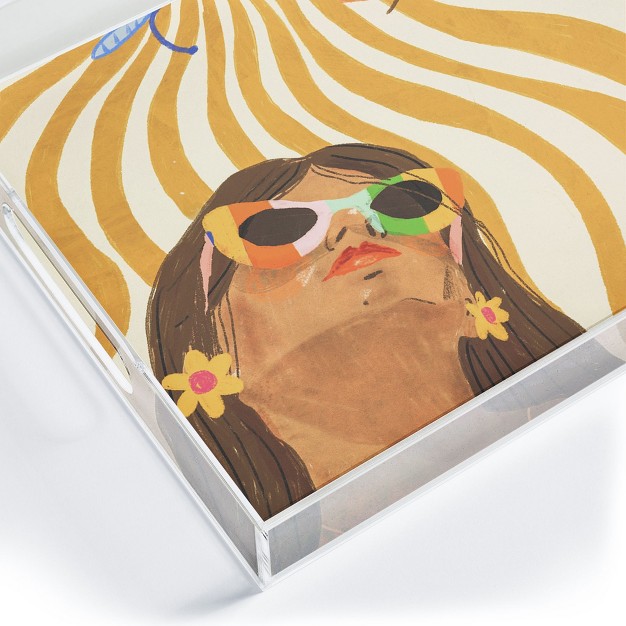 Gigi Rosado Sun Woman Acrylic Tray Deny Designs