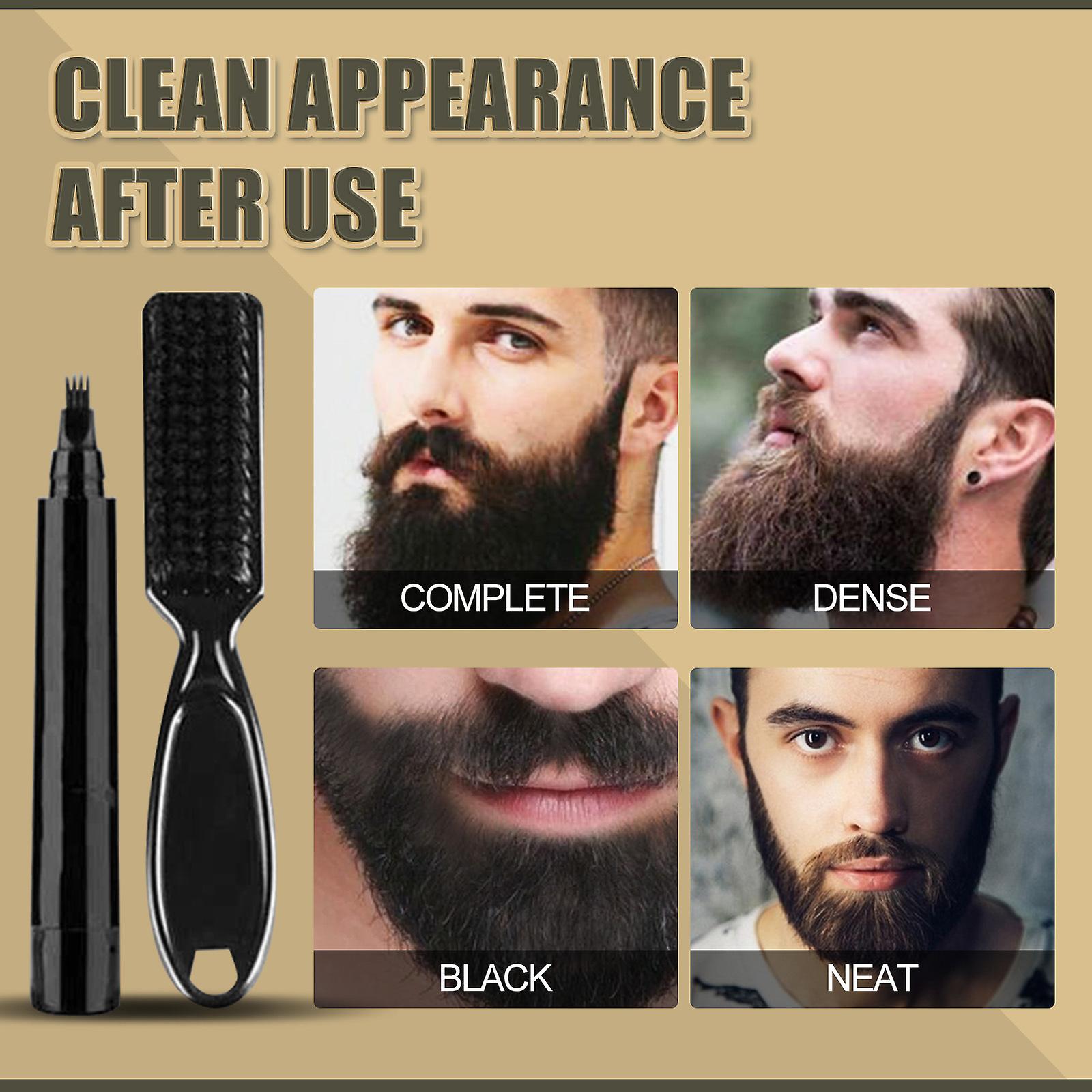 Cross Border Mens Beard Filler Pen Mens Beard Pen Beard Styling Filler Pen Waterproof Beard Brush