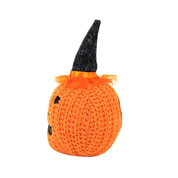 Ganz Crochet Pumpkin One Pumpkin 7 0 Inches Halloween Jack o lantern Polyester Orange