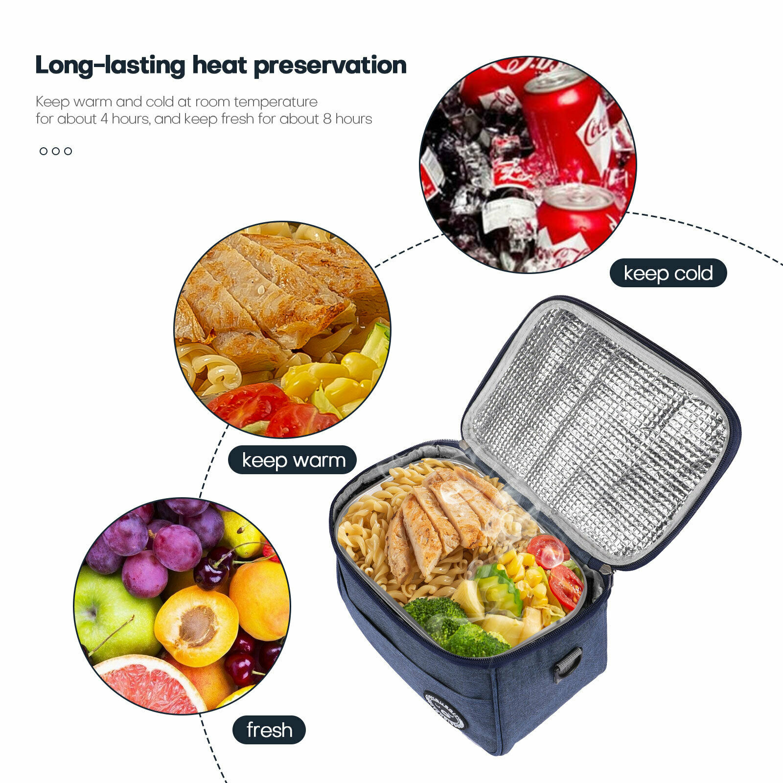 LELINTA Electric Lunch Box， Food Heater， 40W High-Power Food Warmer， 12V 24V 110V 2 in1 Portable Microwave for Car and Home， with Detachable 304 Stainless Steel Container