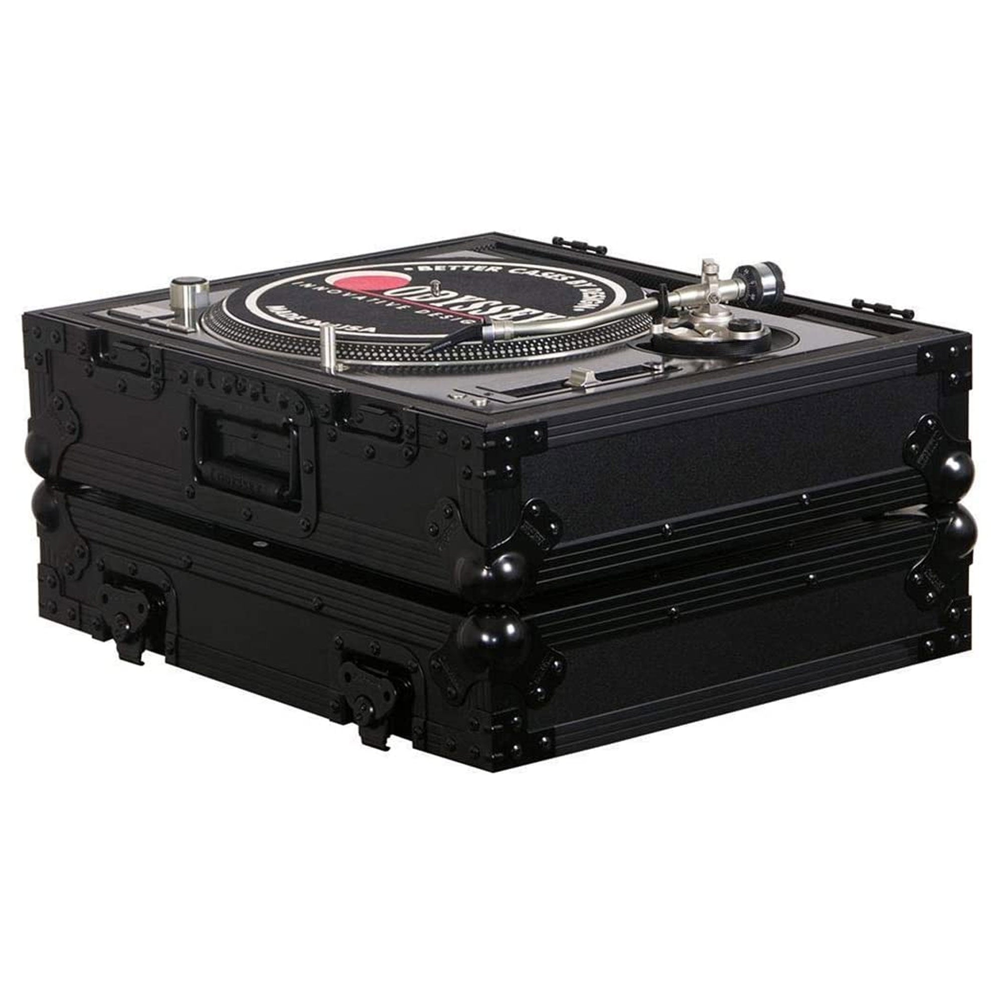 2 Odyssey FZ1200BL Technics 1200 Style Turntable Cases for Numark/Stanton Mixers