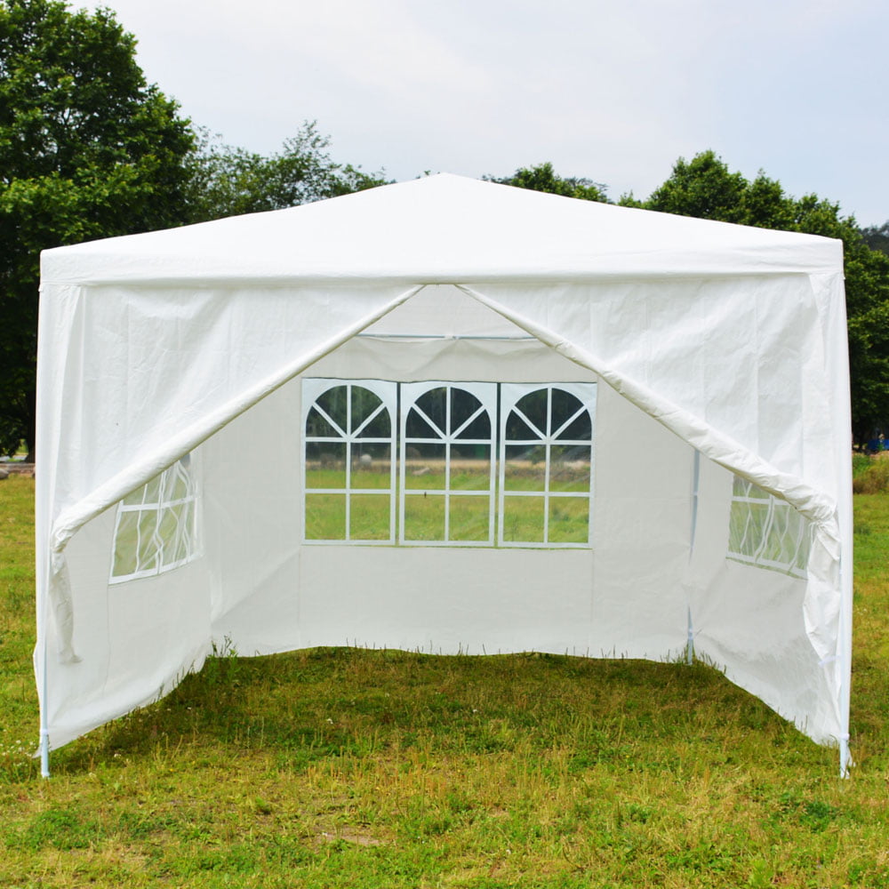 Ktaxon 10' x 10' Party Tent Wedding Canopy Gazebo Wedding Tent Pavilion w/ 4 Sidewalls White