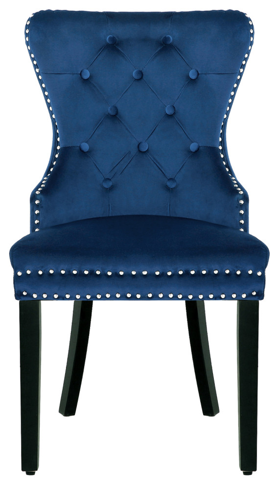 Velvet Upholstered Tufted Dining Chairs (Set of 4) for Kitchen Home  Royal Blue   Traditional   Dining Chairs   by WestinTrends  Houzz