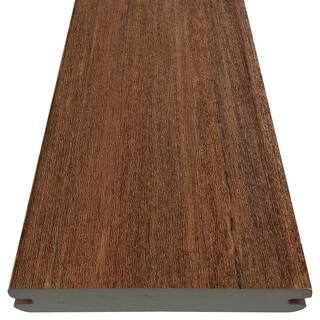 TimberTech Advanced PVC Vintage 54 in. x 6 in. x 1 ft. Square Mahogany PVC Sample (Actual: 1 in. x 5 12 in. x 1 ft.) SAMP-AVC12MH