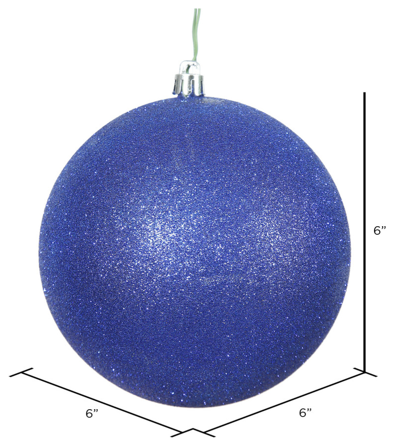 Vickerman N591522DG 6 quotCobalt Glitter Ball Ornament  4 per Bag   Contemporary   Christmas Ornaments   by Vickerman Company  Houzz