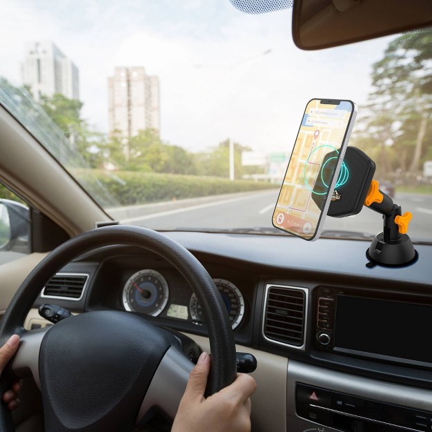 Armor All Wireless Charging Magnetic Phone Mount With Suction Cup