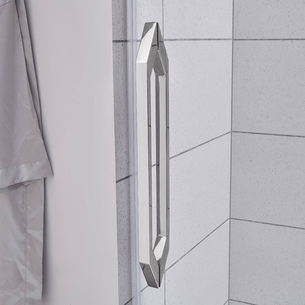 Glacier Bay Derby 60 in. W x 78.74 in. H Frameless Sliding Shower Door in Chrome Derby