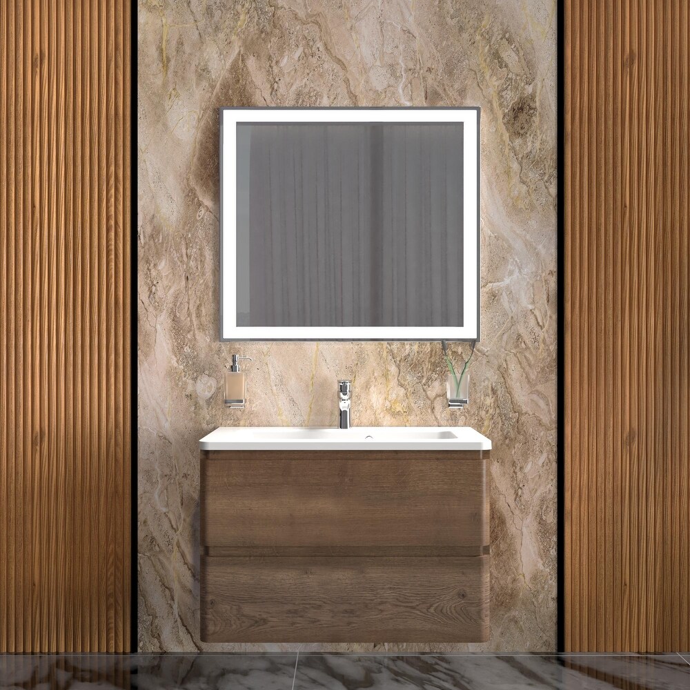 Modern Wall Mounted Bathroom Vanity with Washbasin  Comfort Collection with Mirror Simple 40\