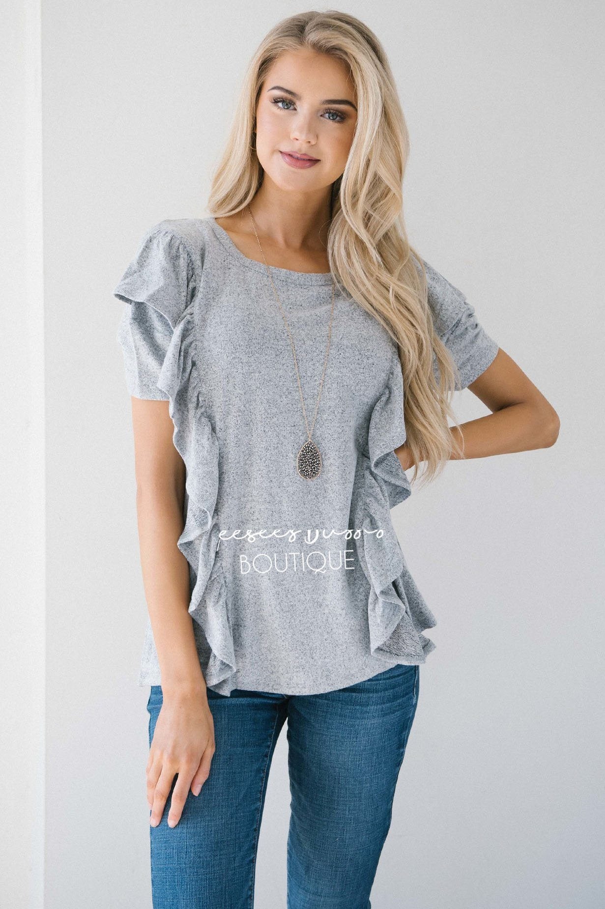 Side Ruffle Cozy Fall Top