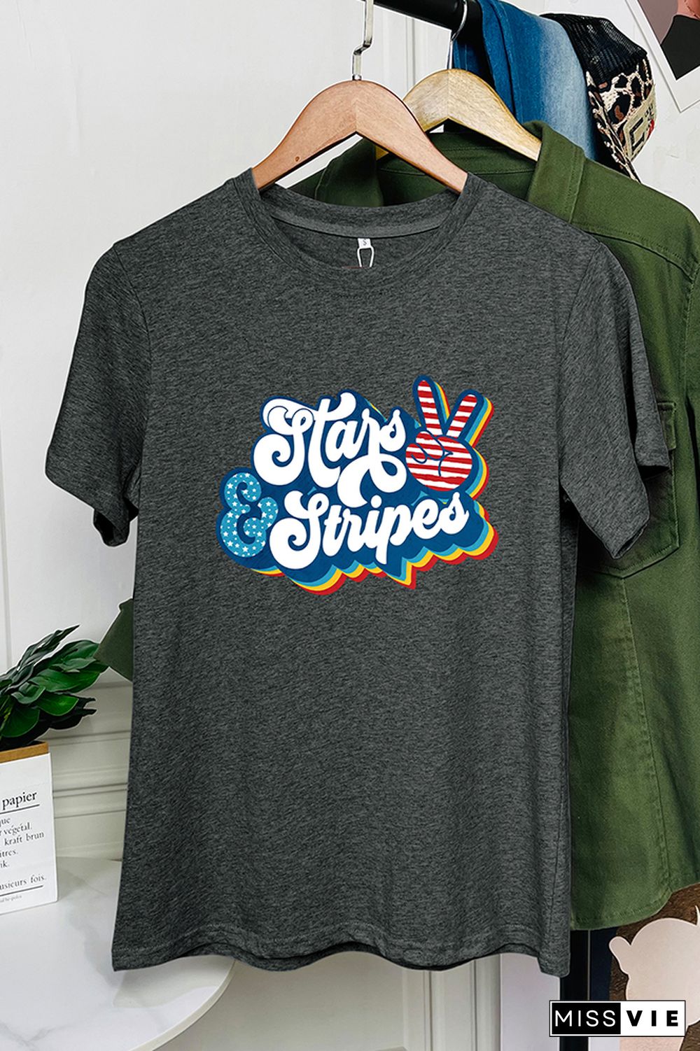 Stars & Stripes Retro Peace Graphic Tee Wholesale