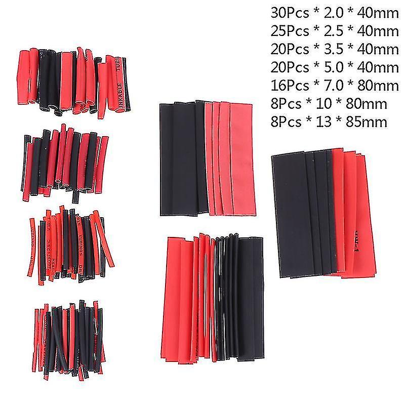 127pcs Weatherproof Heat Shrink Sleeving Tubing Tube Assortment Kit Black Glue Shytmv