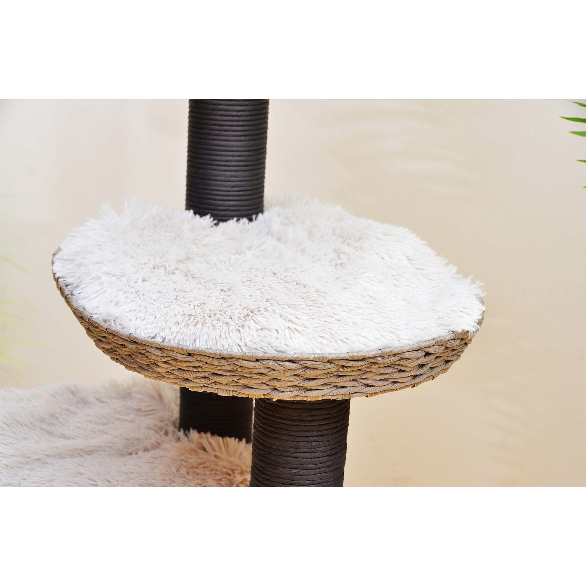 PetPals Group Tundra Modern Handwoven Cat Tree with Paper Rope Scratching Posts， 50