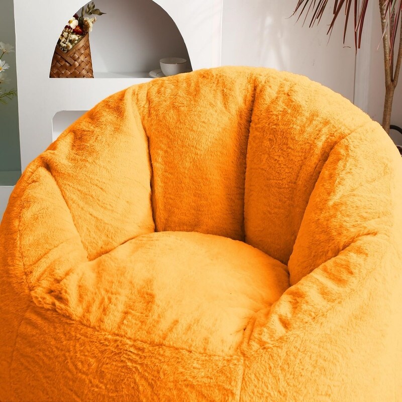 Large Bean Bag Chair 37in Soft Faux Fur