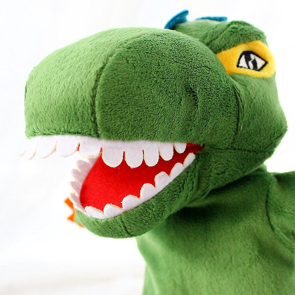 Cartoon Dinosaur Plush Soft Hand Puppet Parent Child Interaction Storytelling Puppet Kids Pretend Playing Toy Gift