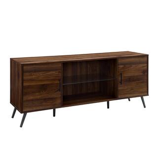 Walker Edison Furniture Company 60 in. Dark Walnut Composite TV Stand 69 in. with Doors HD60NOR2DDW