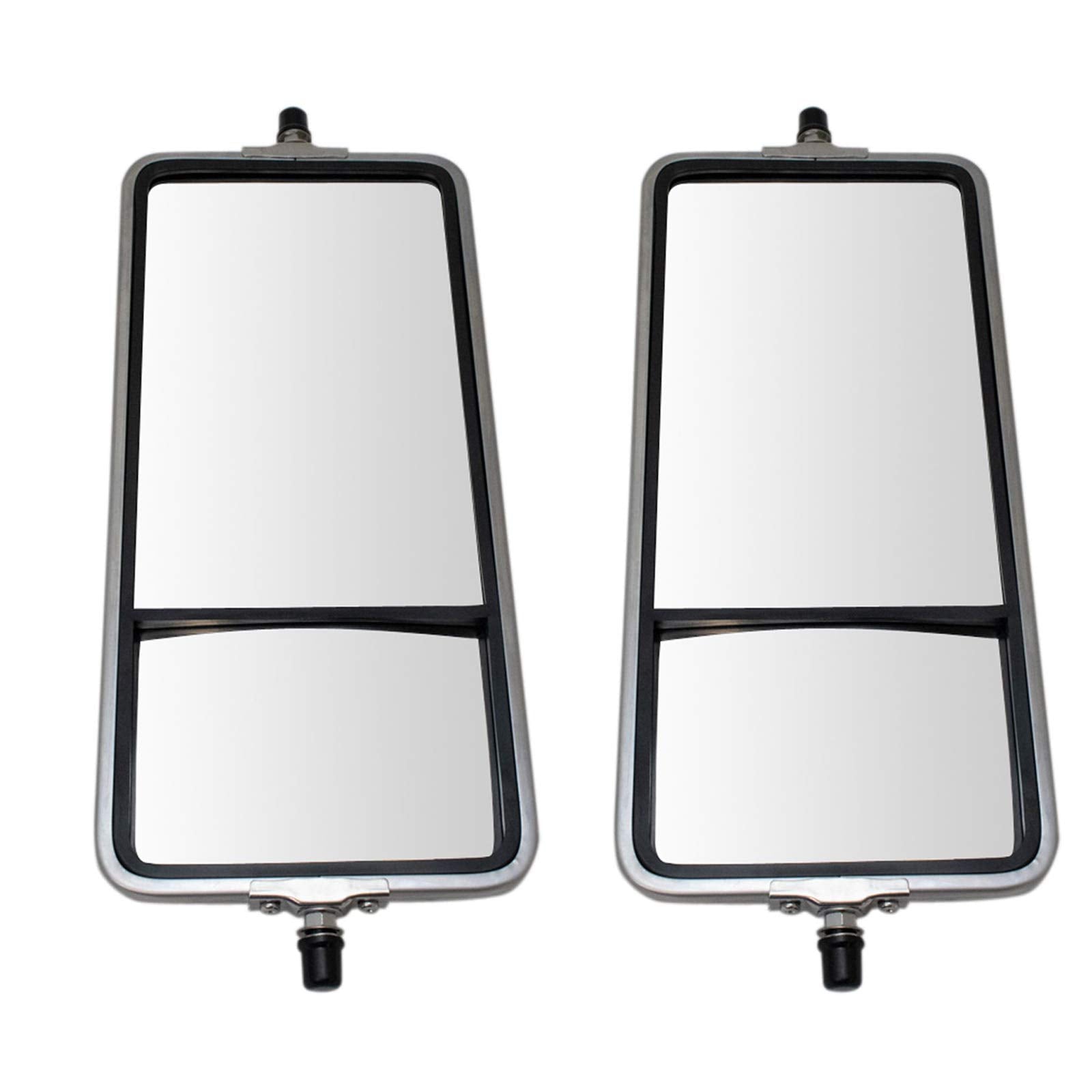 TRQ 16x7 Stainless Steel West Coast Convex Mirror Pair Bubble Back for HD Truck MRA64342