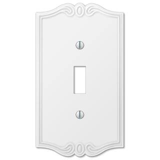 AMERELLE Charleston 1 Gang Toggle Composite Wall Plate - White 39TW