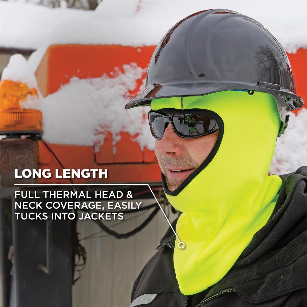 Ergodyne N-Ferno 6821  Lime Fleece Balaclava Face Mask ;