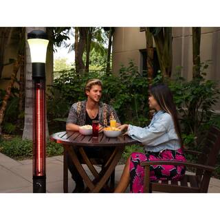 FARENHEIT 1500-Watt Outdoor Electric Infrared Tower Heater Black with Bluetooth Speaker Broadcast and RGB LED Lighting THSR-68BK