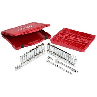 MW 38 in. Drive SAEMetric Ratchet and Socket Mechanics Tool Set with SAEMetric Flex-Head Combination Wrenches (86-Piece) 48-22-9008-48-22-9513-48-22-9413