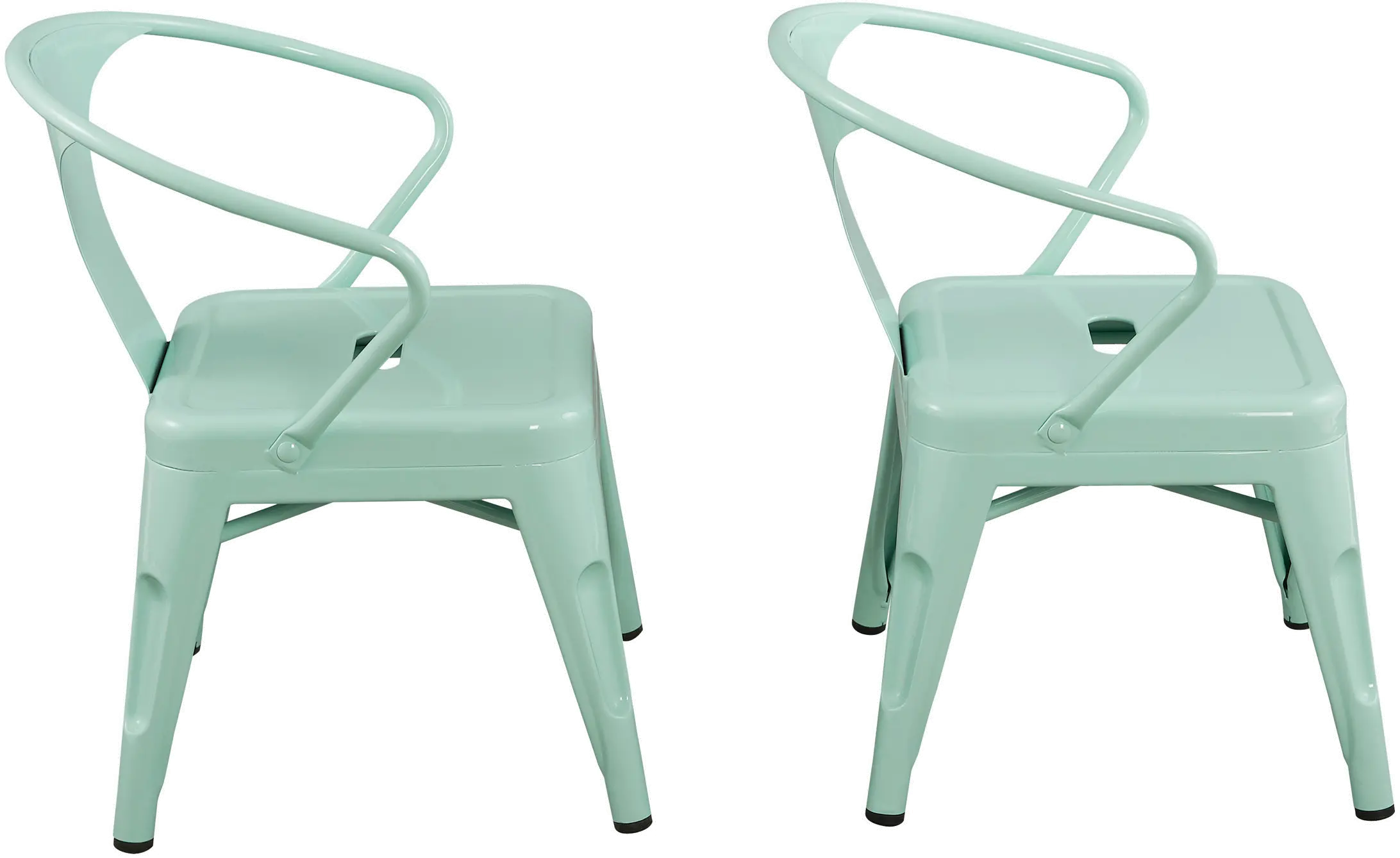 Kids Mint Green Metal Activity Chairs - Set of 2