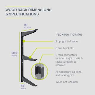 Delta 16 in. x 21 in. Heavy Duty Wall Rack Adjustable 3 Tier Lumber Rack Holds 480 lbs. Steel Garage Wall Shelf with Brackets HDRS1000HD