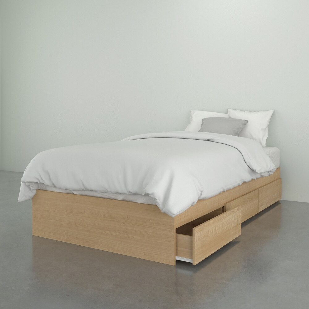 Nexera Nordik 3 Drawer Storage Bed  Natural Maple