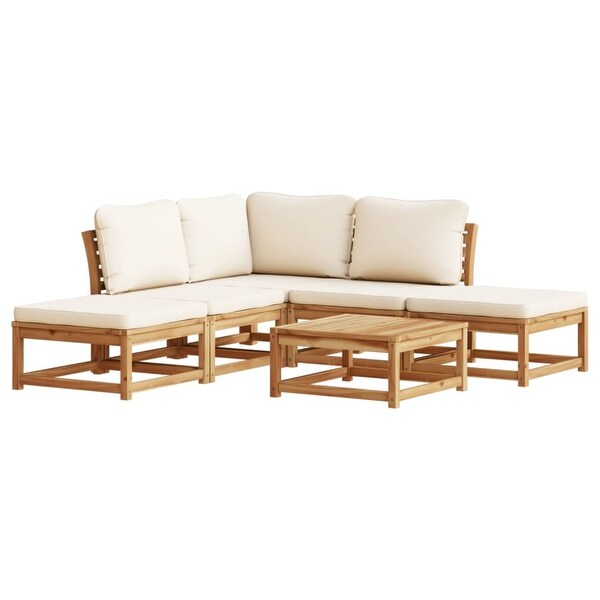 vidaXL Patio Sofa with Cushions 2Seater Outdoor Loveseat Solid Wood Acacia