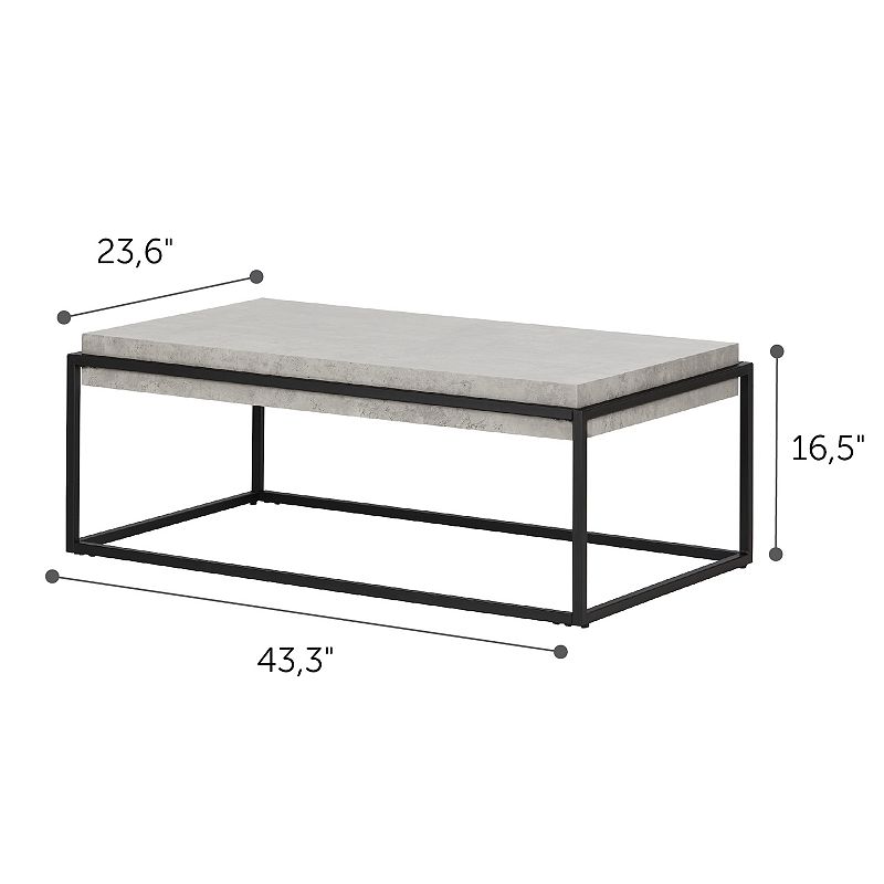 South Shore Mezzy Modern Industrial Coffee Table