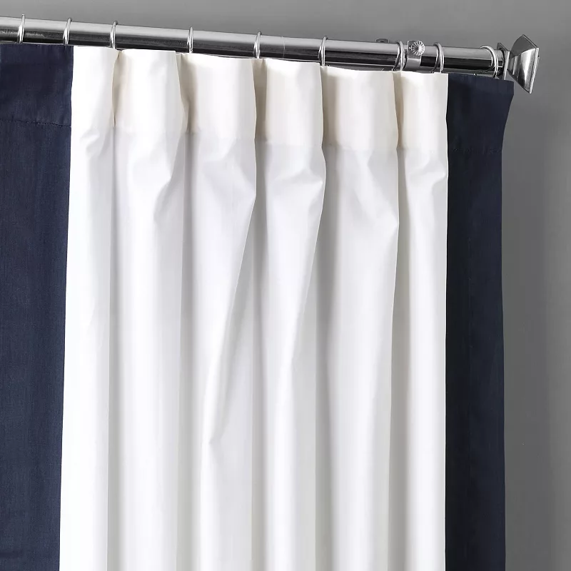 EFF 1-Panel Popcorn Vertical Colorblock Panama Curtain