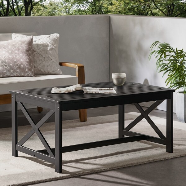 Ivan Outdoor Rectangle Wood Coffee Table by Christopher Knight Home