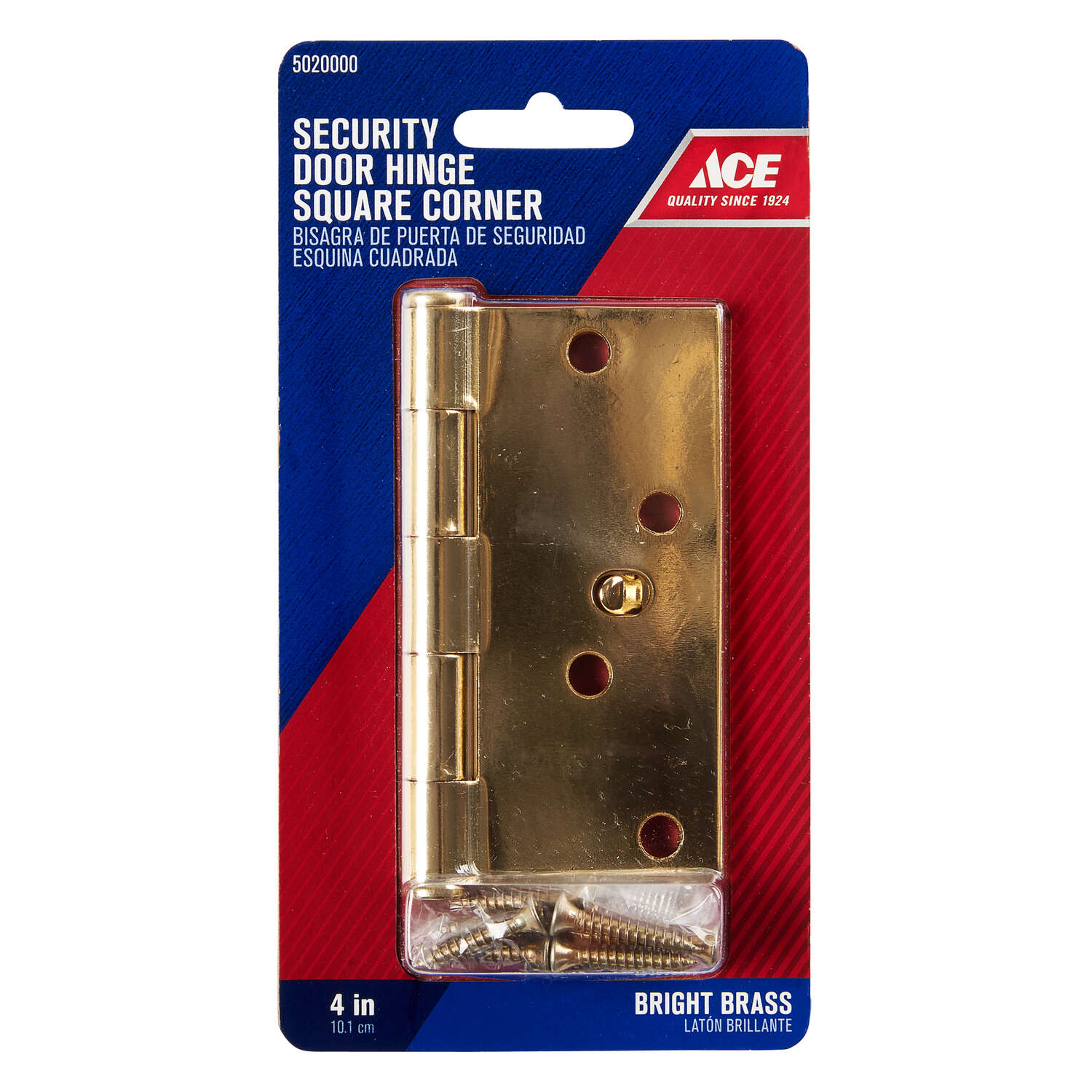 Ace 4 in. L Bright Brass Residential Door Hinge 1 pk