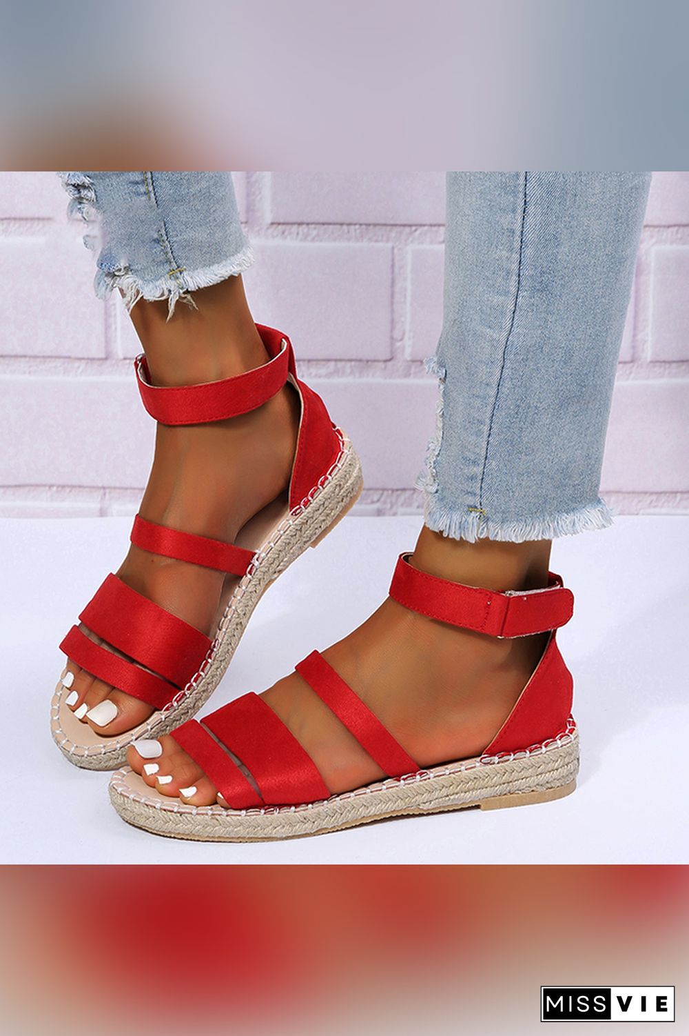 Leopard Print Strappy Flat Sandals Wholesale